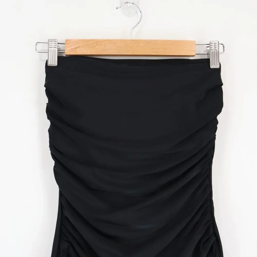 NWT J.Crew Factory Strapless One-Piece Swimsuit Black Size Small